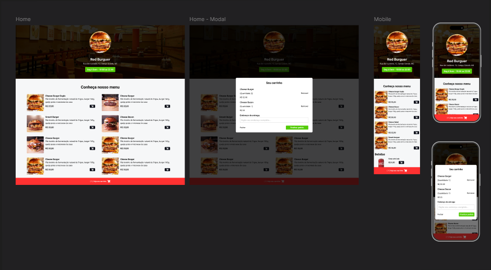 Wireframe do projeto DevBurguer